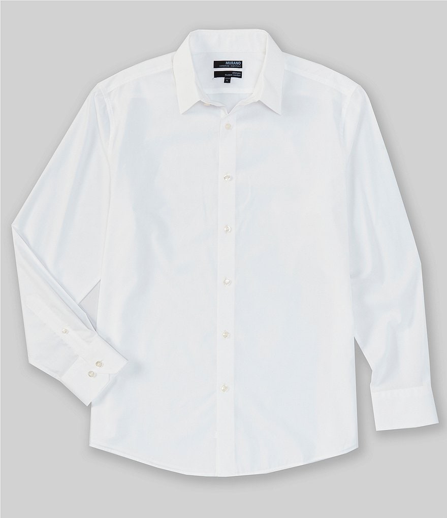 Однотонная тканая рубашка классического кроя Murano Wardrobe Essentials с длинными рукавами, белый
