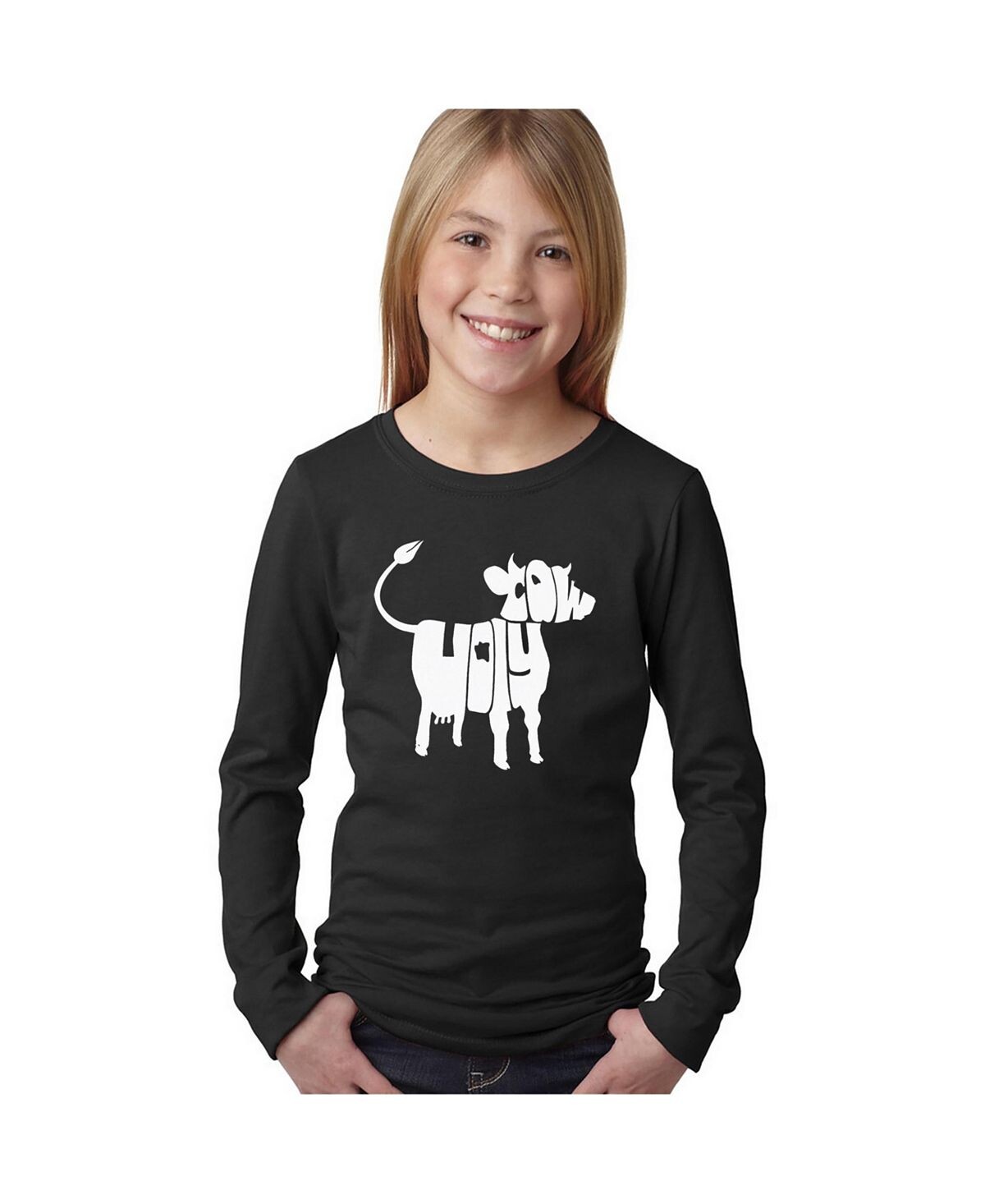 

Футболка с длинным рукавом Big Girl's Word Art - Holy Cow LA Pop Art