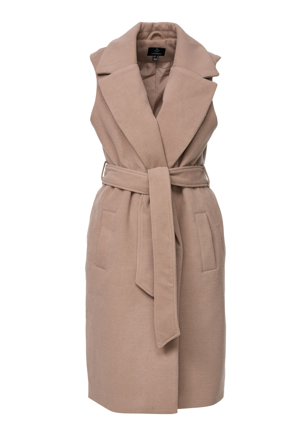 

Утепленный жилет Threadbare Long THB Suhail belted formall Coat, серый