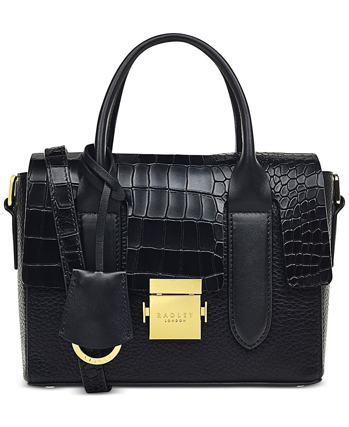 

Кожаное маленькое плечо через плечо с клапаном Radley London, черный