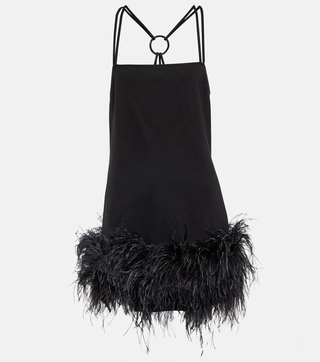 цена Мини-платье Fujiko с перьями THE ATTICO, черный