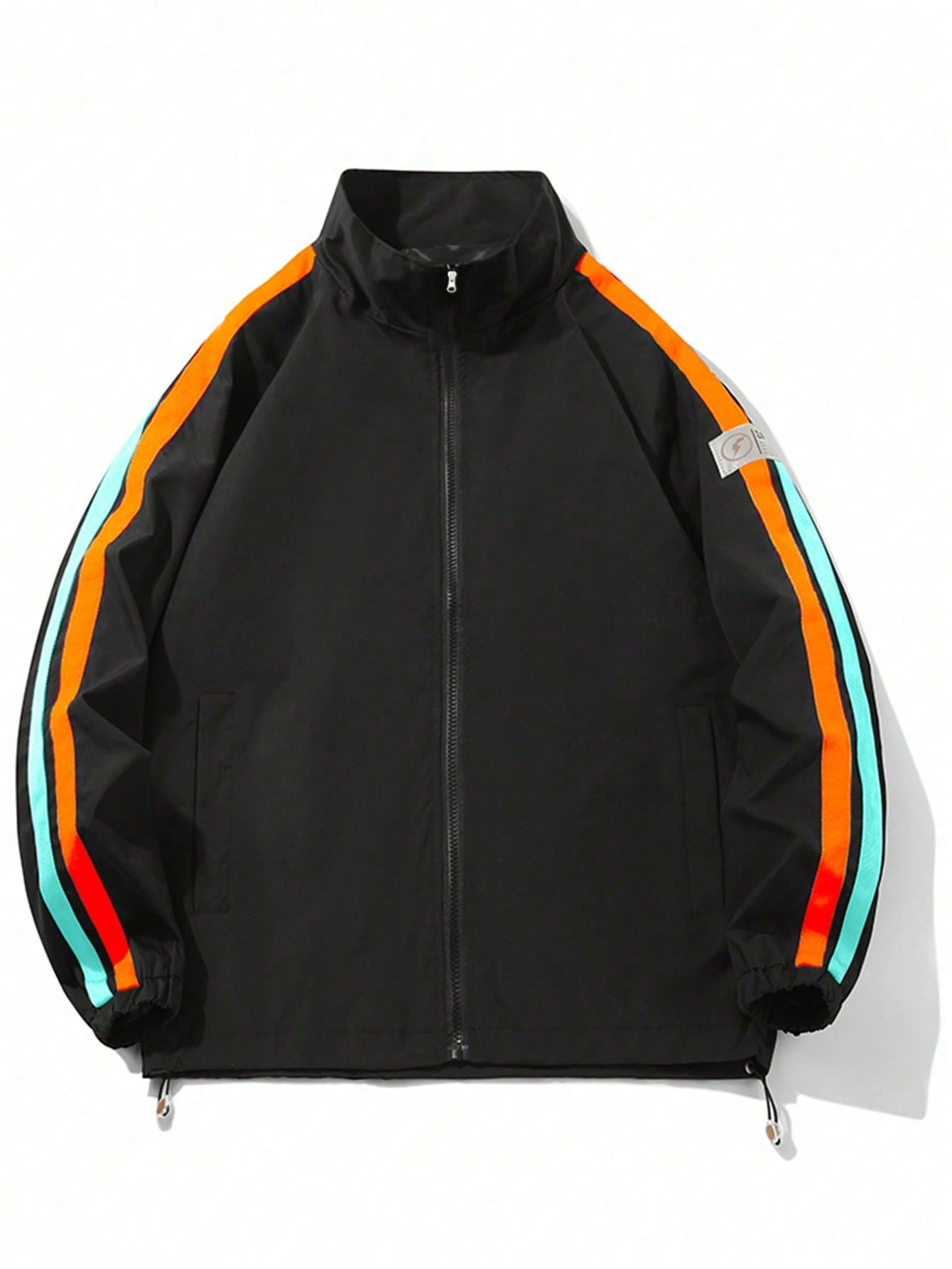 Мужская весенняя ветрозащитная спортивная куртка для отдыха на открытом воздухе с цветными блоками, черный мужская куртка в студенческом стиле с цветными блоками черный