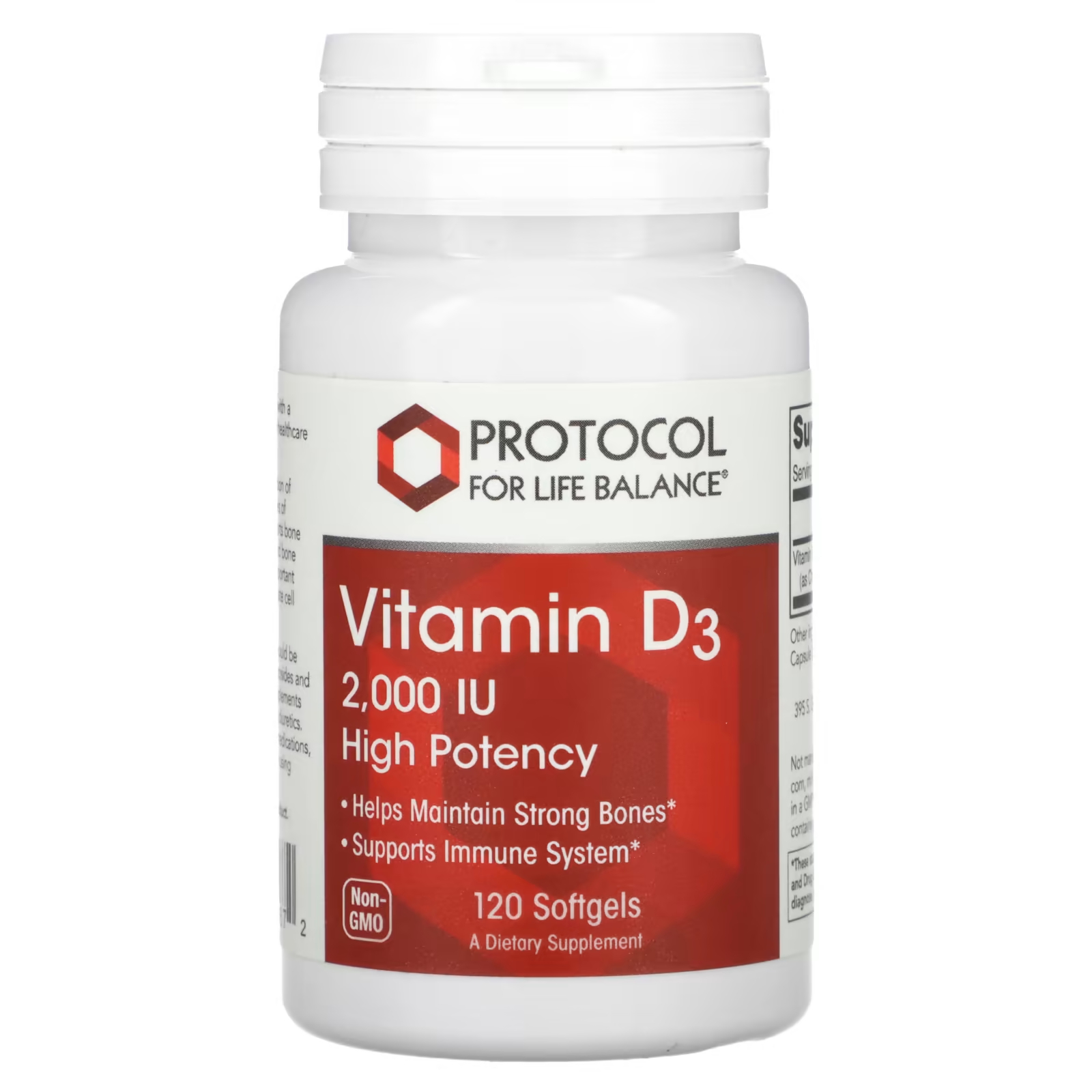 Витамин D3 Protocol for Life Balance высокая эффективность 2000 МЕ, 120 мягких таблеток жидкий витамин d3 protocol for life balance повышенной силы 30 мл