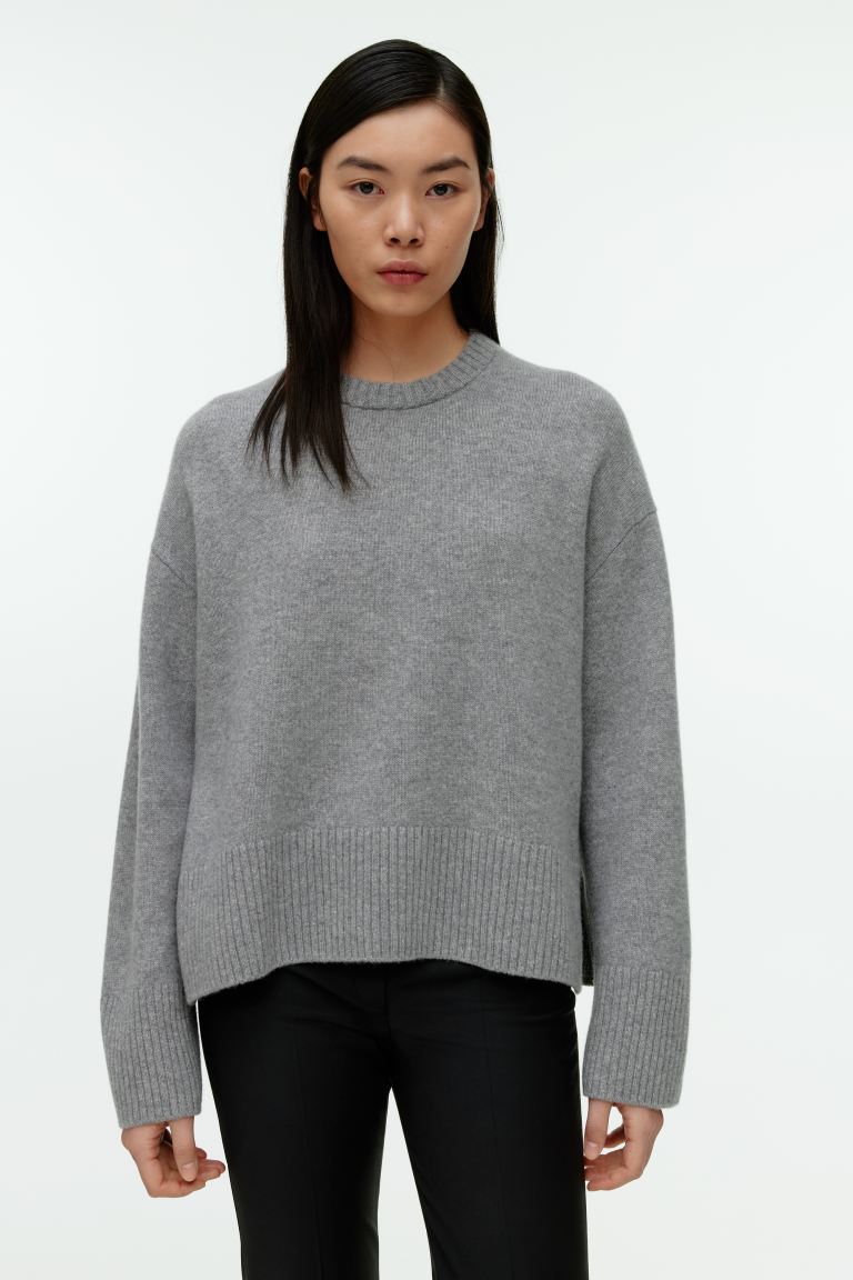 цена Повседневный кашемировый свитер H&M, серый