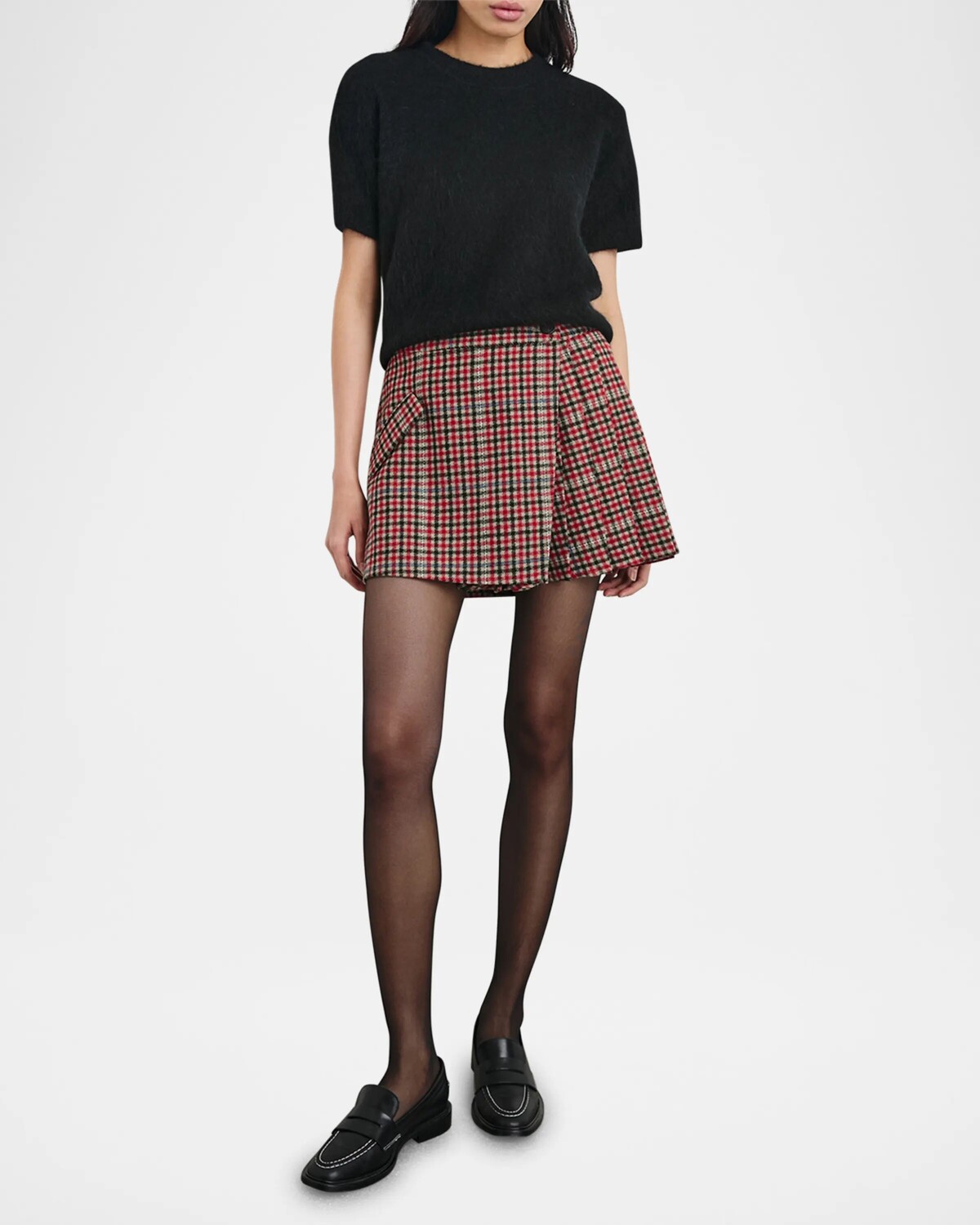 

Мини-юбка в клетку Adriana со складками Rails, цвет Crimson Mini Check