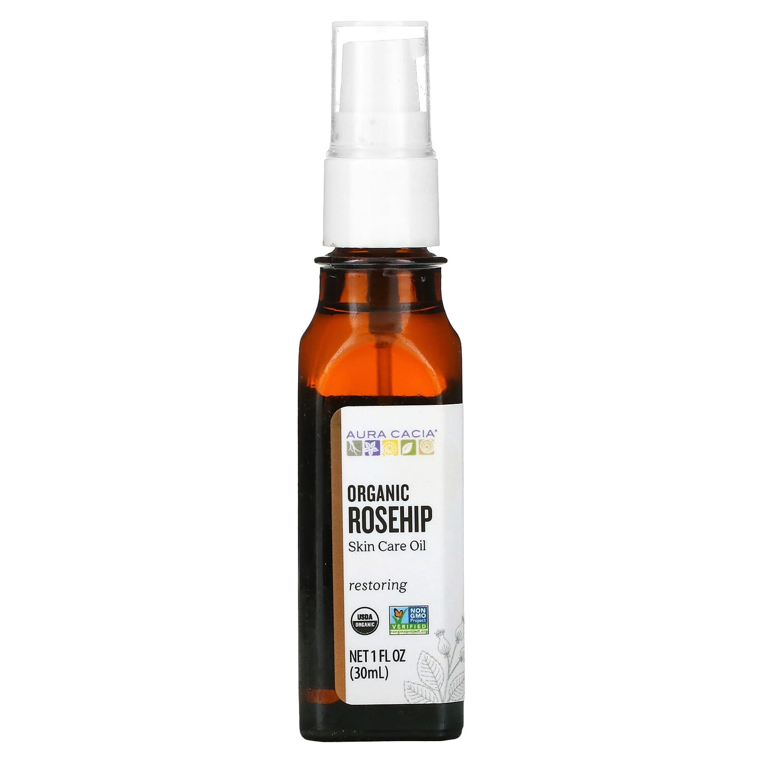 

Органическое уходовое масло для кожи, Restoring, шиповник, 1 ж. унц. (30 мл), Aura Cacia