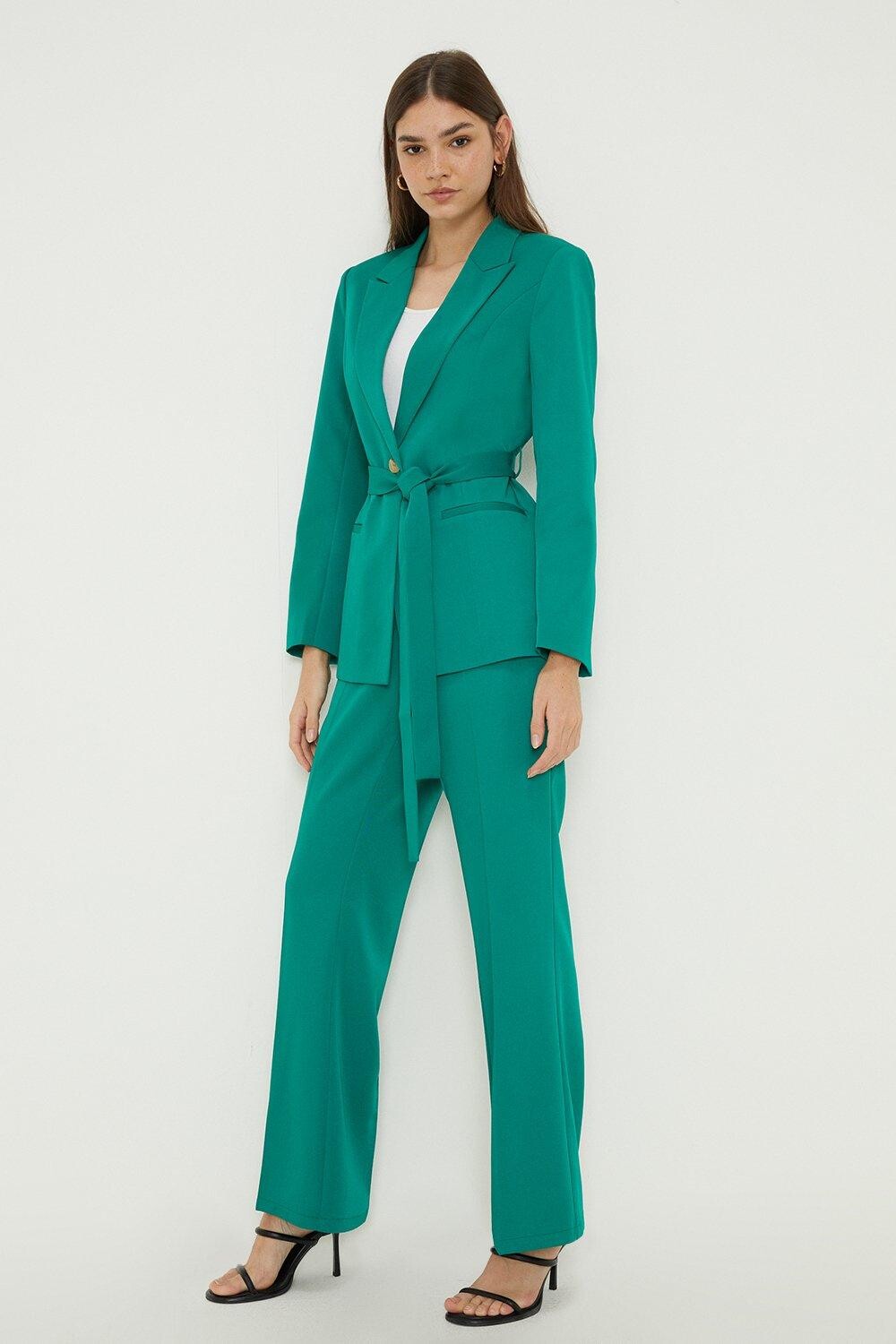 

Расклешенные брюки с высокой талией Dorothy Perkins, зеленый