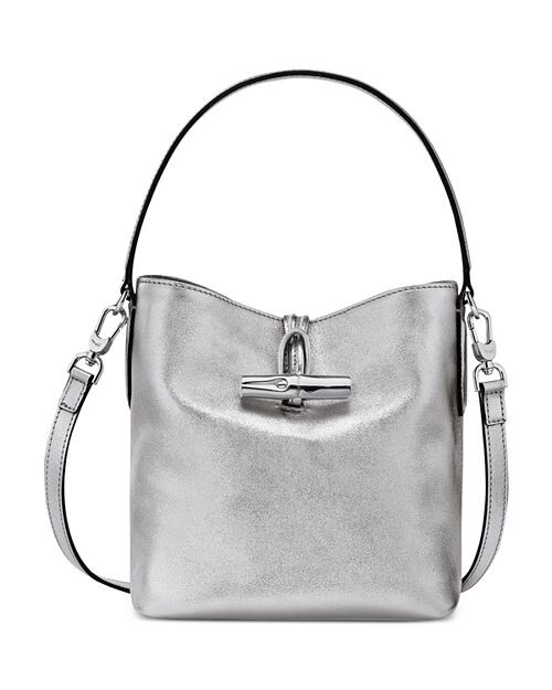 

Кожаная сумка-мешок Roseau Longchamp, цвет Silver