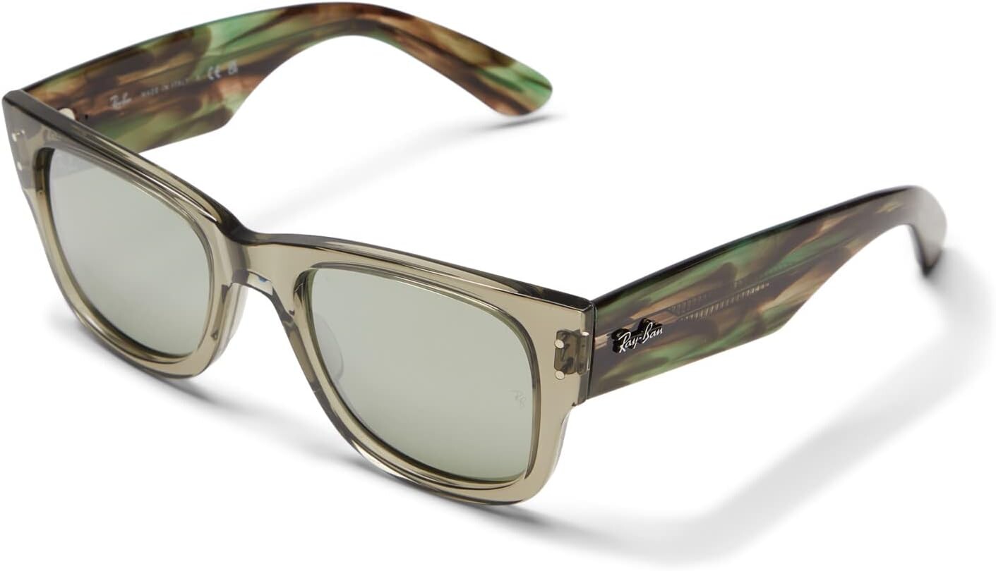 

Солнцезащитные очки 51 mm 0RB0840S Mega Wayfarer Ray-Ban, цвет Transparent Green/Grey Mirrored