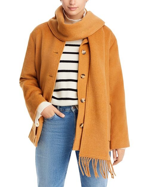 

Пальто с шарфовым воротником AQUA, цвет Tan/Beige