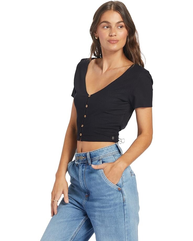 Топ Roxy Born with It Cropped Top, цвет Anthracite