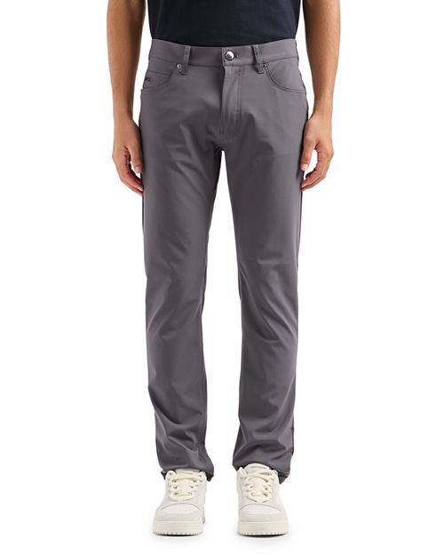 

Техно-эластичные брюки с пятью карманами Emporio Armani, цвет Gray