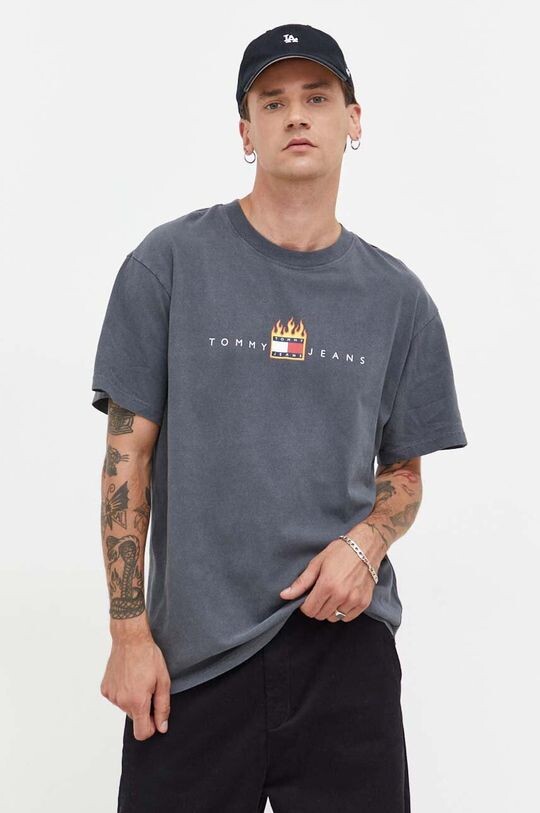 

Хлопковая футболка Tommy Jeans, серый