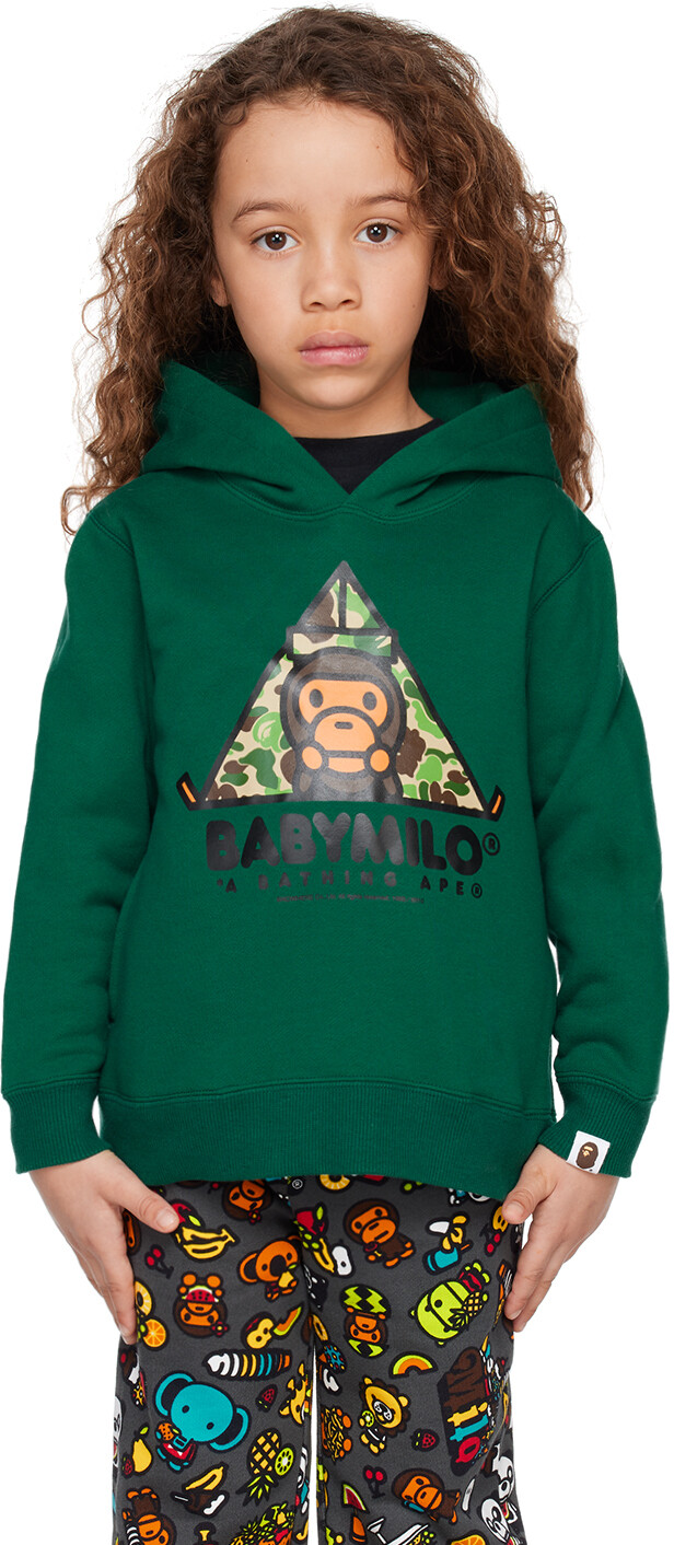 

BAPE Kids Зеленая толстовка с капюшоном Milo Tent для малышей, Зеленый