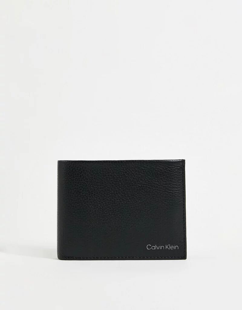 

Черный кожаный кошелек Calvin Klein с карманом для монет, Серый, Черный кожаный кошелек Calvin Klein с карманом для монет