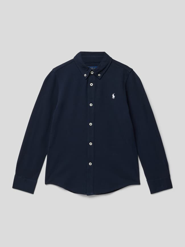 

Рубашка-поло с вышитым логотипом Polo Ralph Lauren, темно-синий