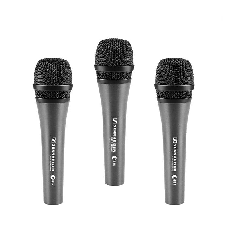 Кардиоидный динамический вокальный микрофон Sennheiser e835 Dynamic Mic (3-pack) вокальный микрофон sennheiser e 835 s
