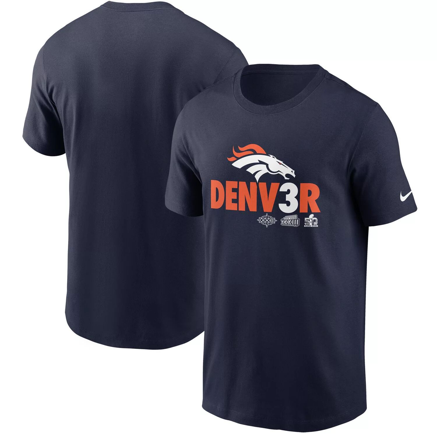Мужская темно-синяя футболка Denver Broncos Hometown Collection Denv3r Nike