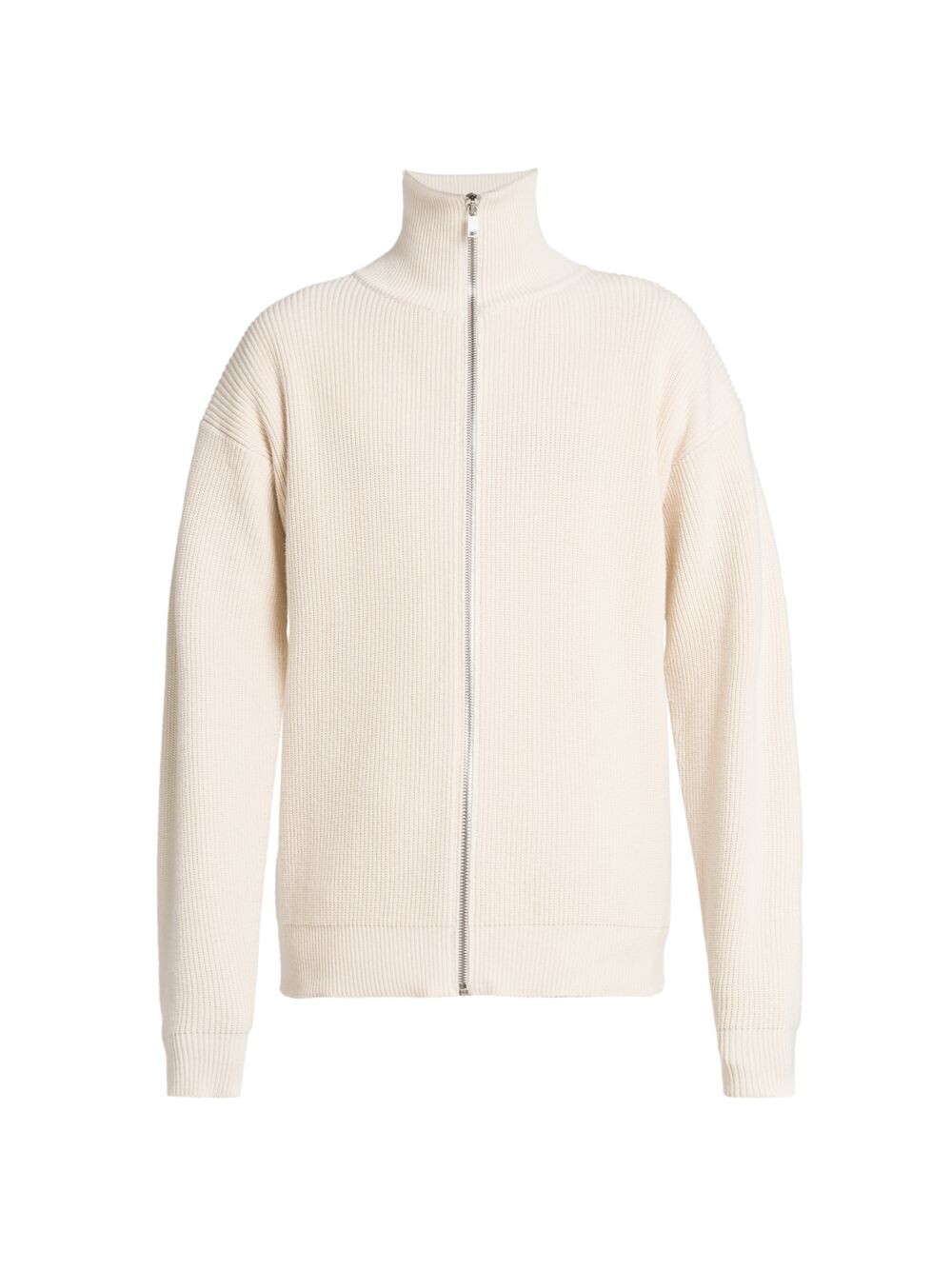 

Хлопковый кардиган с высоким воротником на молнии Jil Sander, Белый