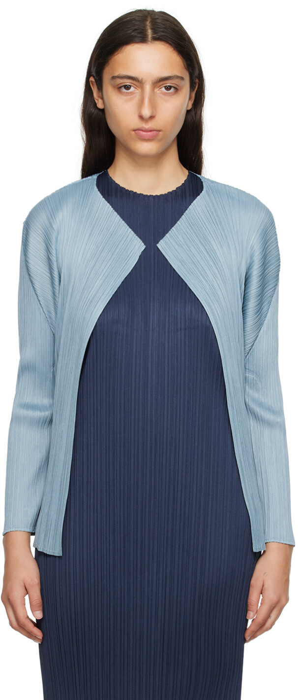 

Кардиган Pleats Please Issey Miyake Blue Monthly Colors August