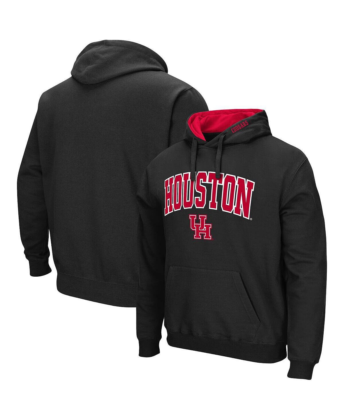 

Мужской черный пуловер с капюшоном Houston Cougars Arch и логотипом Colosseum