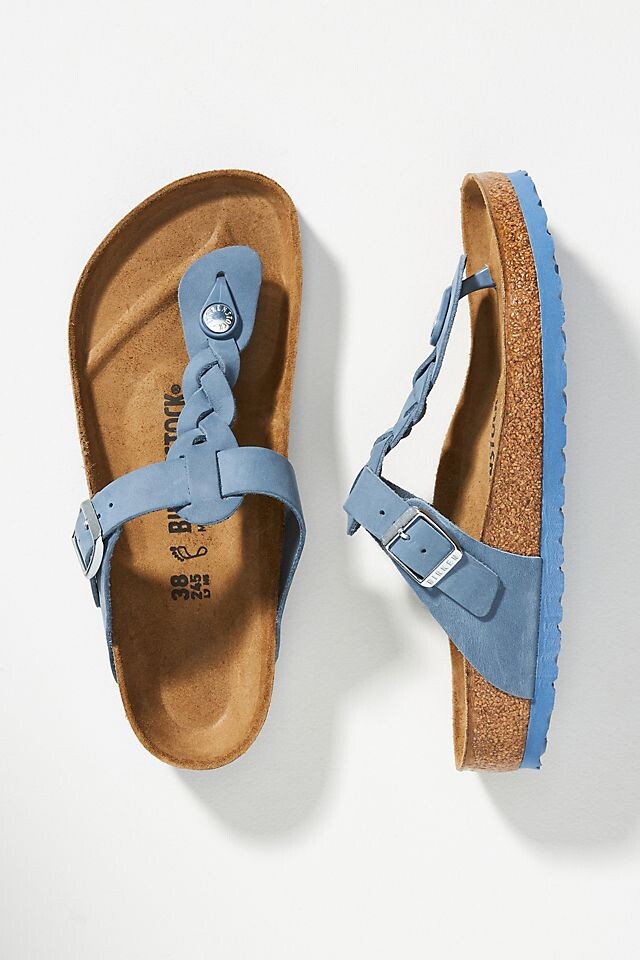 

Сандалии Birkenstock Gizeh плетеные, светло-синий