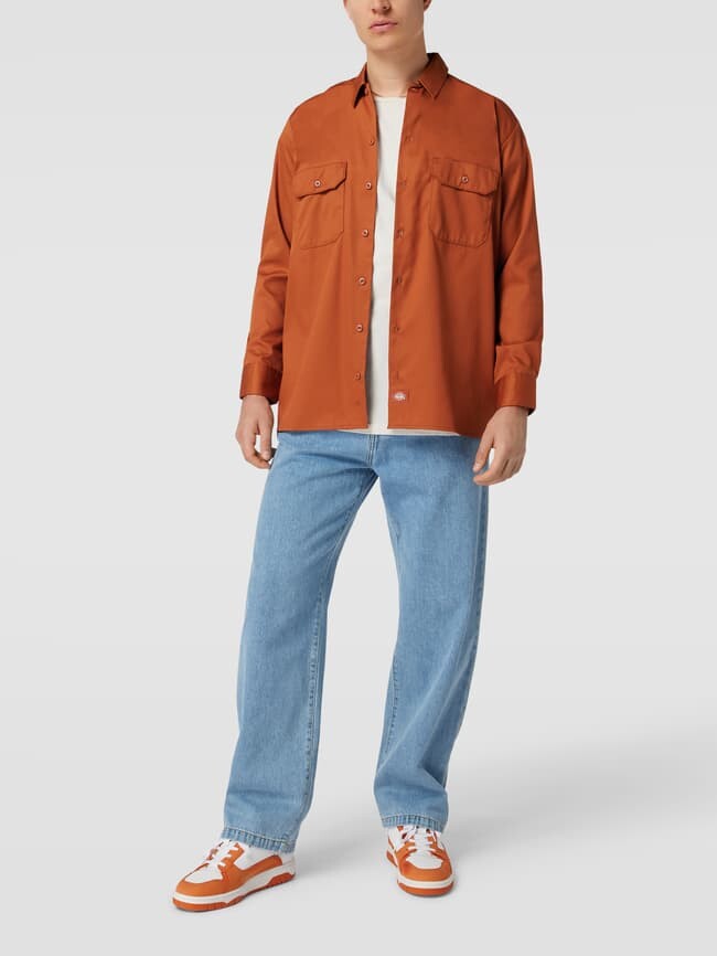 

Повседневная рубашка с нашивкой-лейблом Dickies, коньячный цвет