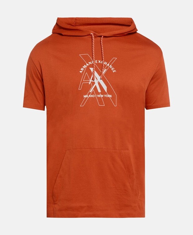 

Толстовка с короткими рукавами Armani Exchange, терракота