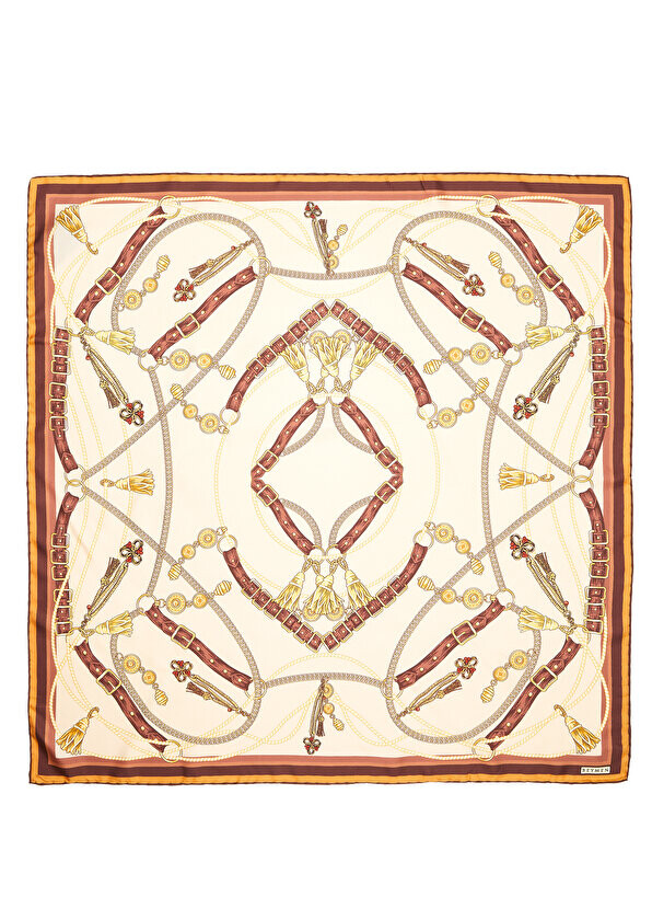 

Harness бежевый шарф из шелкового твила 90x90 см Beymen