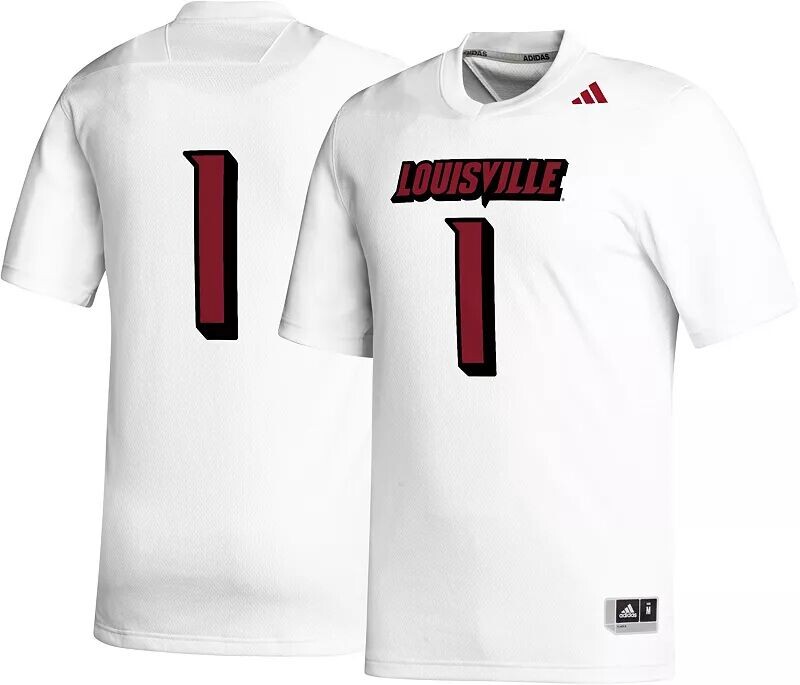 Мужская белая футбольная майка Adidas Louisville Cardinals реплика