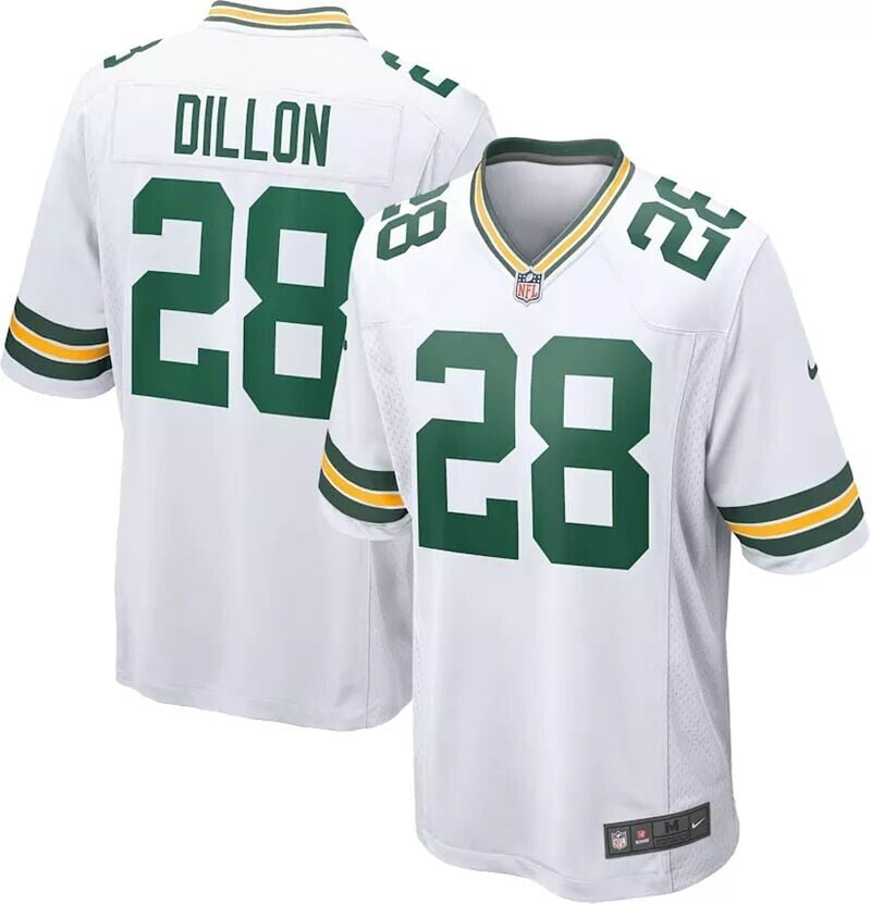 

Nike Youth Green Bay Packers Эй Джей. Белая игровая майка Dillon № 28