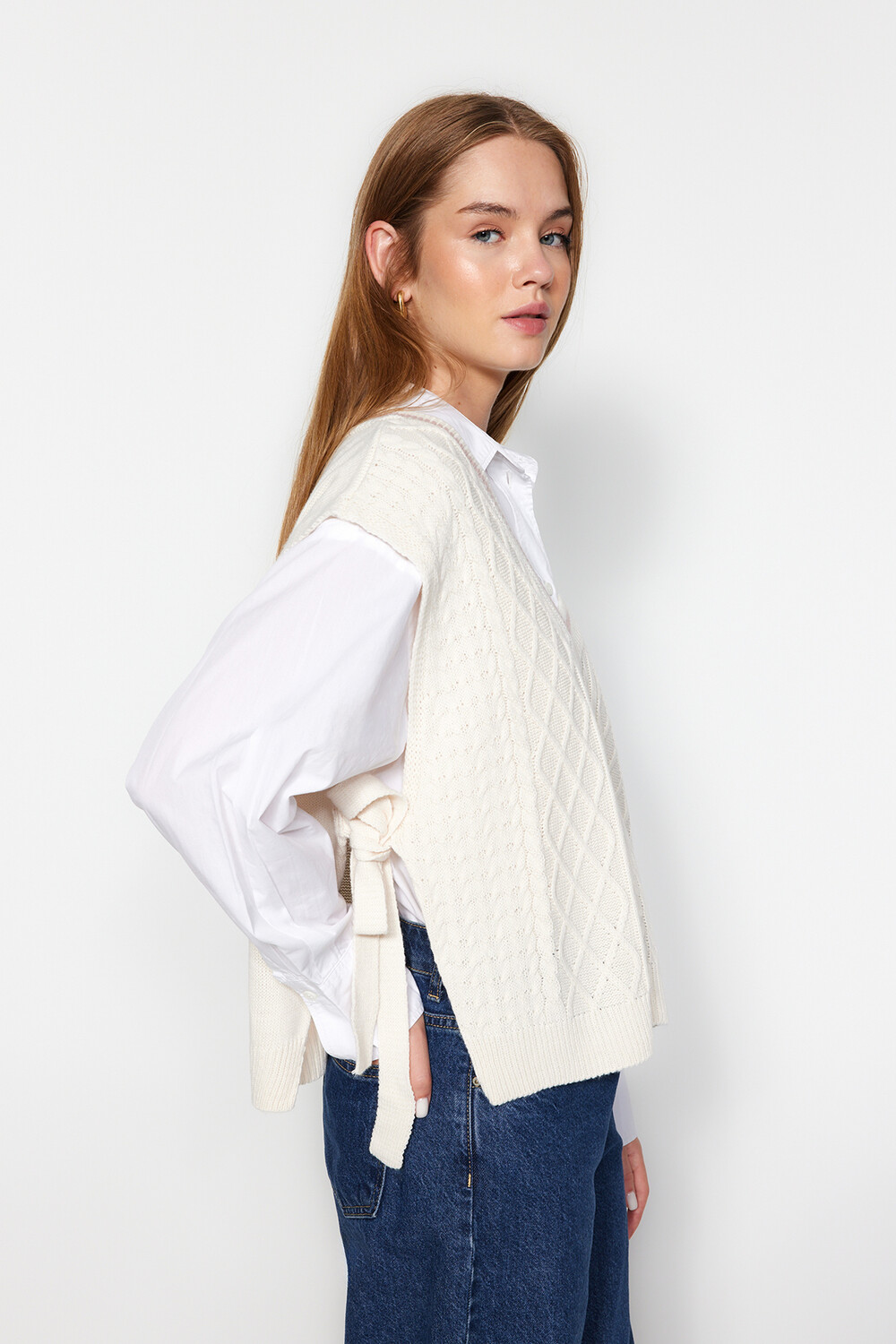 

Свитер Trendyol Knit с отделкой, серый