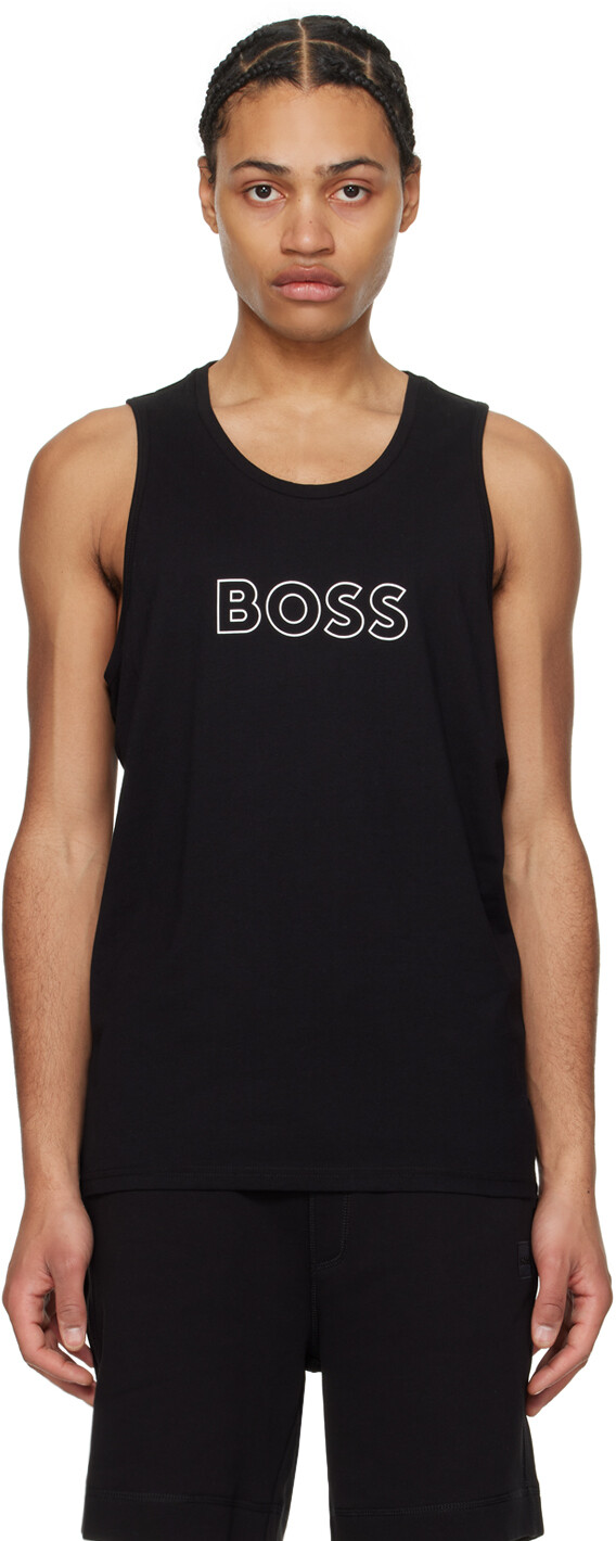 

Черная майка с контуром Boss