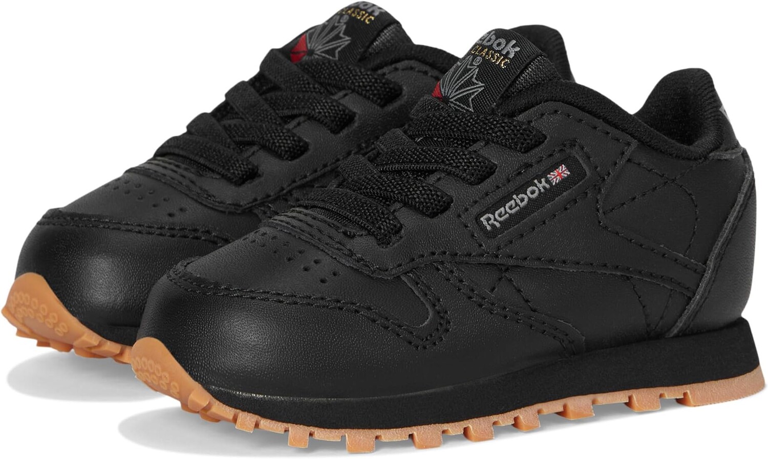 

Кроссовки Reebok Kids Classic Leather, цвет Core Black/Core Black/Gum
