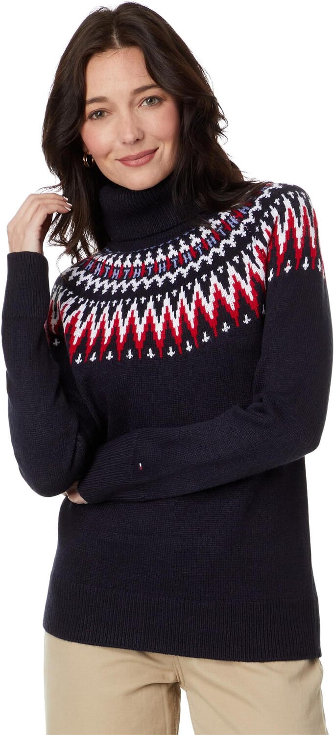 

Свитер с высоким воротником и узором Fair Isle Tommy Hilfiger, цвет Sky Captain Multi