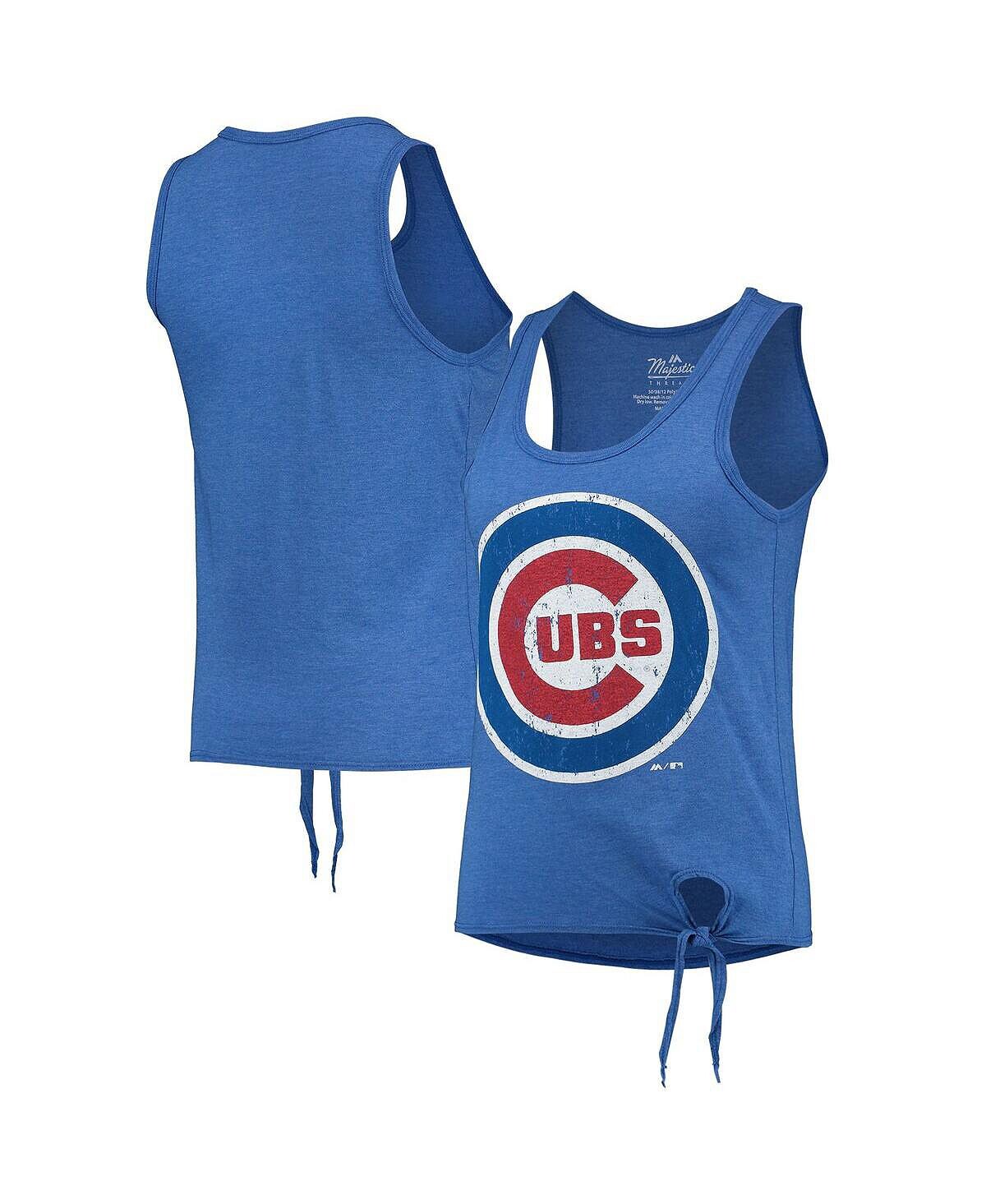 

Женская майка Tri-Blend с овальным вырезом и завязками по бокам Royal Chicago Cubs Majestic