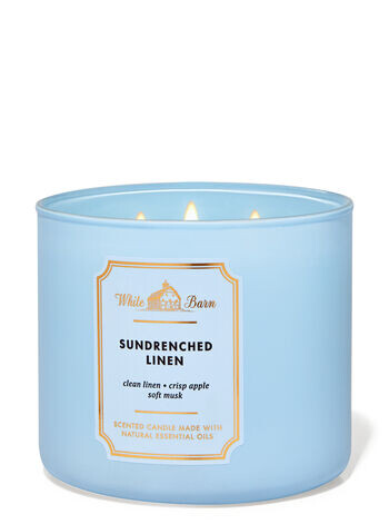 

Свеча с 3 фитилями Sun-Drenched Linen, 14.5 oz / 411 g, Bath and Body Works
