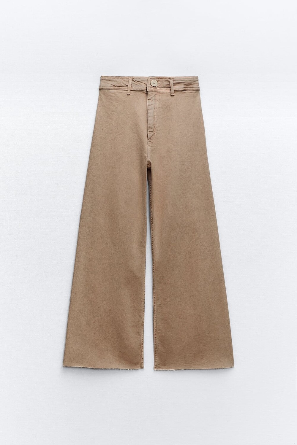 Прямые джинсы с завышенной талией ZW Marine ZARA, песочный