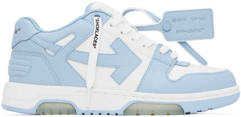 

Бело-синие кроссовки Out Office Off-White, цвет White/Light blue