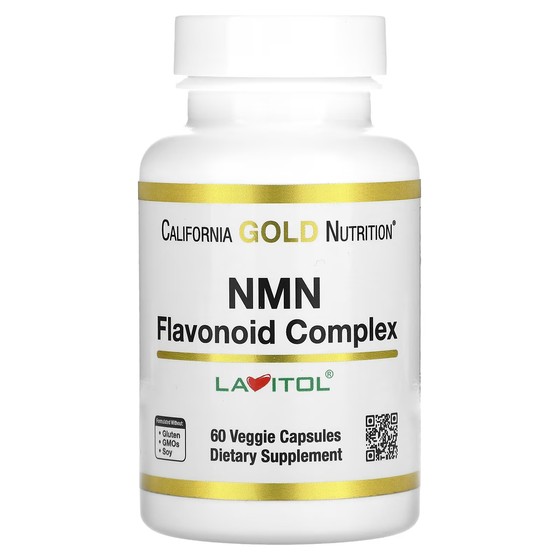 Биологически активная добавка California Gold Nutrition, комплекс флавоноидов NMN, 60 растительных капсул california gold nutrition nmn никотинамид мононуклеотид 175 мг 60 растительных капсул