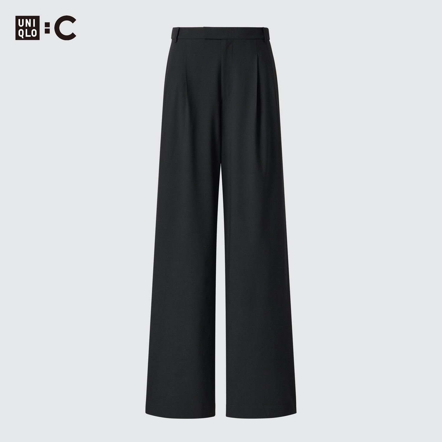 

Брюки UNIQLO со складками, черный