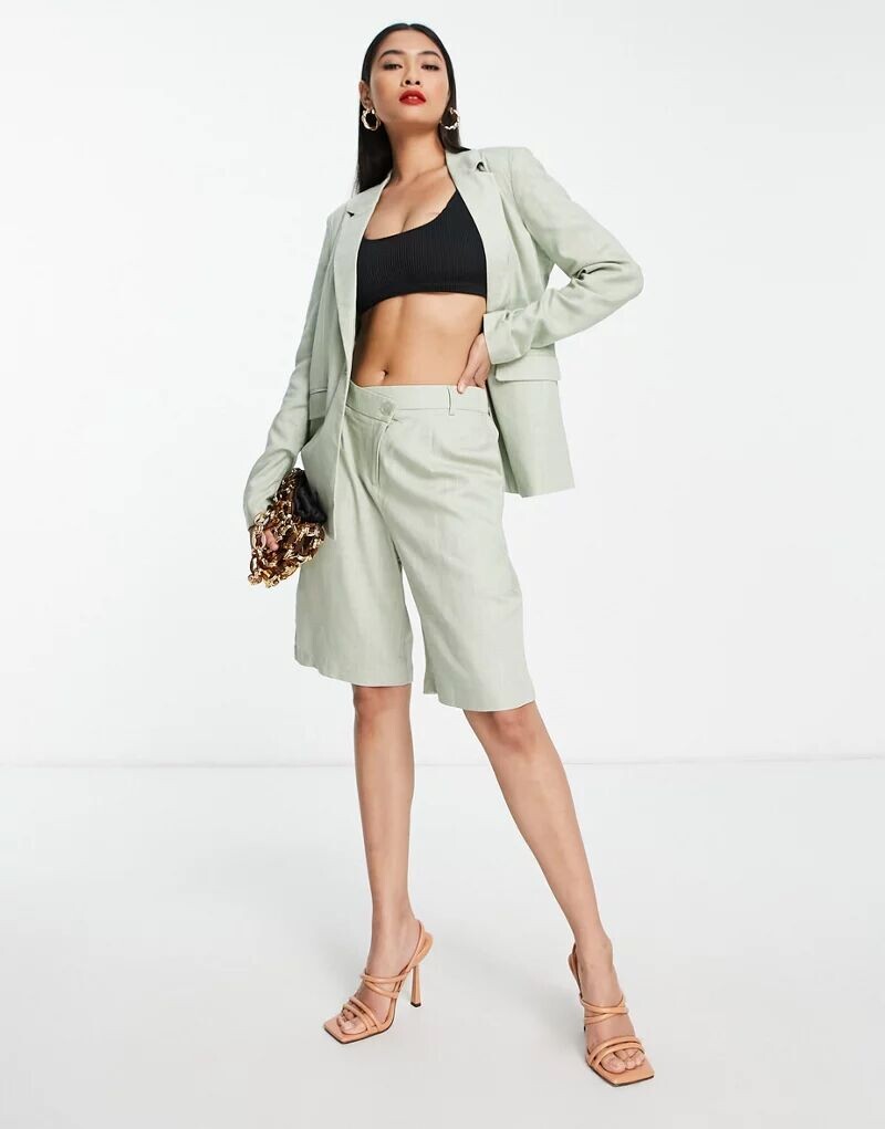 

Темно-синие льняные шорты Vero Moda City