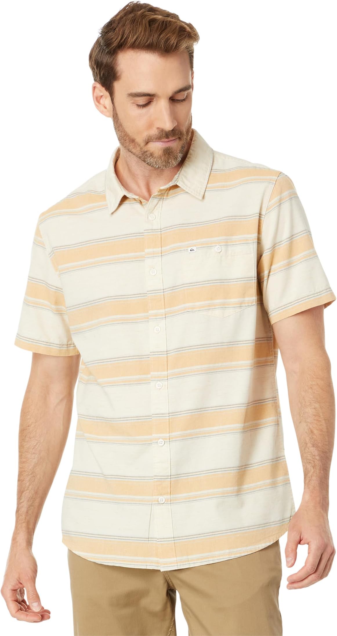 Рубашка Cali Sunrise Short Sleeve Woven Quiksilver, цвет Birch Cali цена и фото