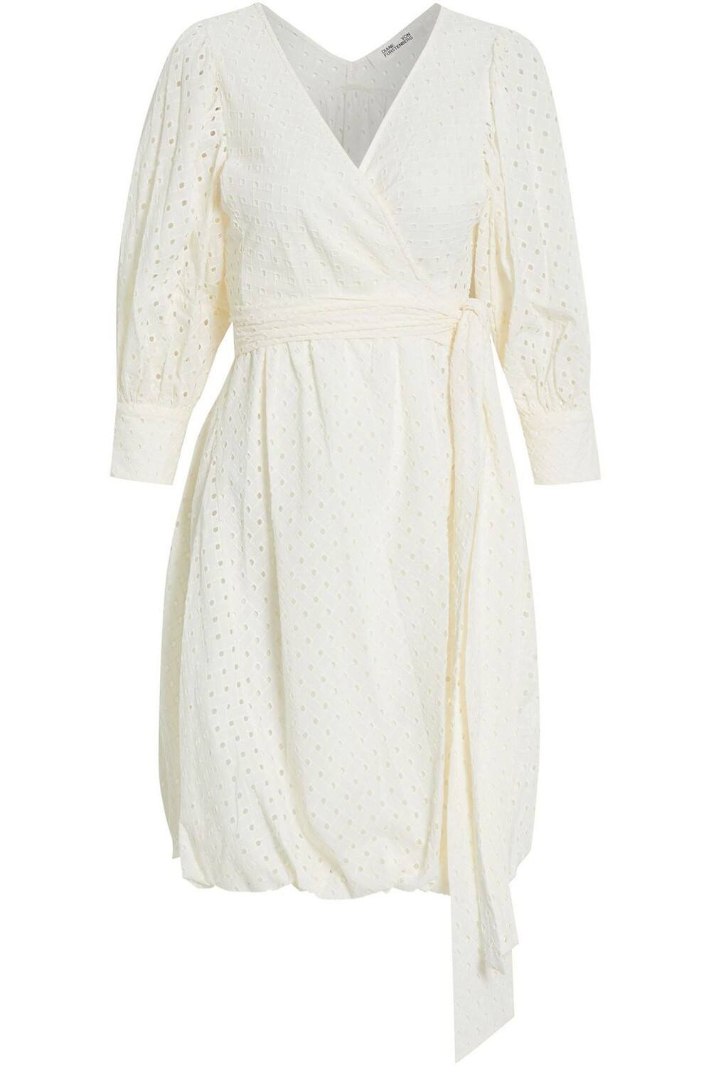 

Хлопковое платье мини с запахом Ulrica Broderie Anglaise DIANE VON FURSTENBERG, слоновая кость