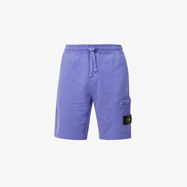 

Шорты из хлопкового джерси с фирменной нашивкой на эластичном поясе Stone Island, цвет lavender