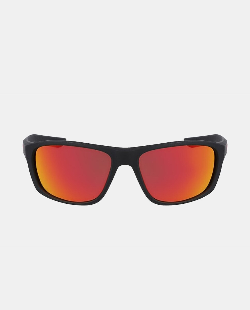 Прямоугольные черные спортивные солнцезащитные очки унисекс с зеркальными линзами Nike, черный