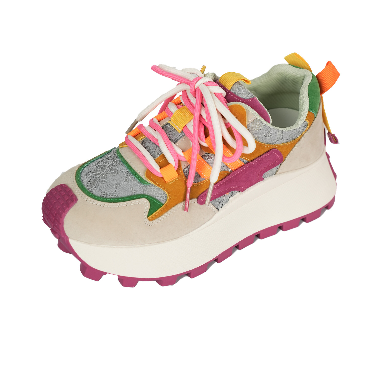 

Кроссовки женские толстые низкие Miami, цвет Rose Red