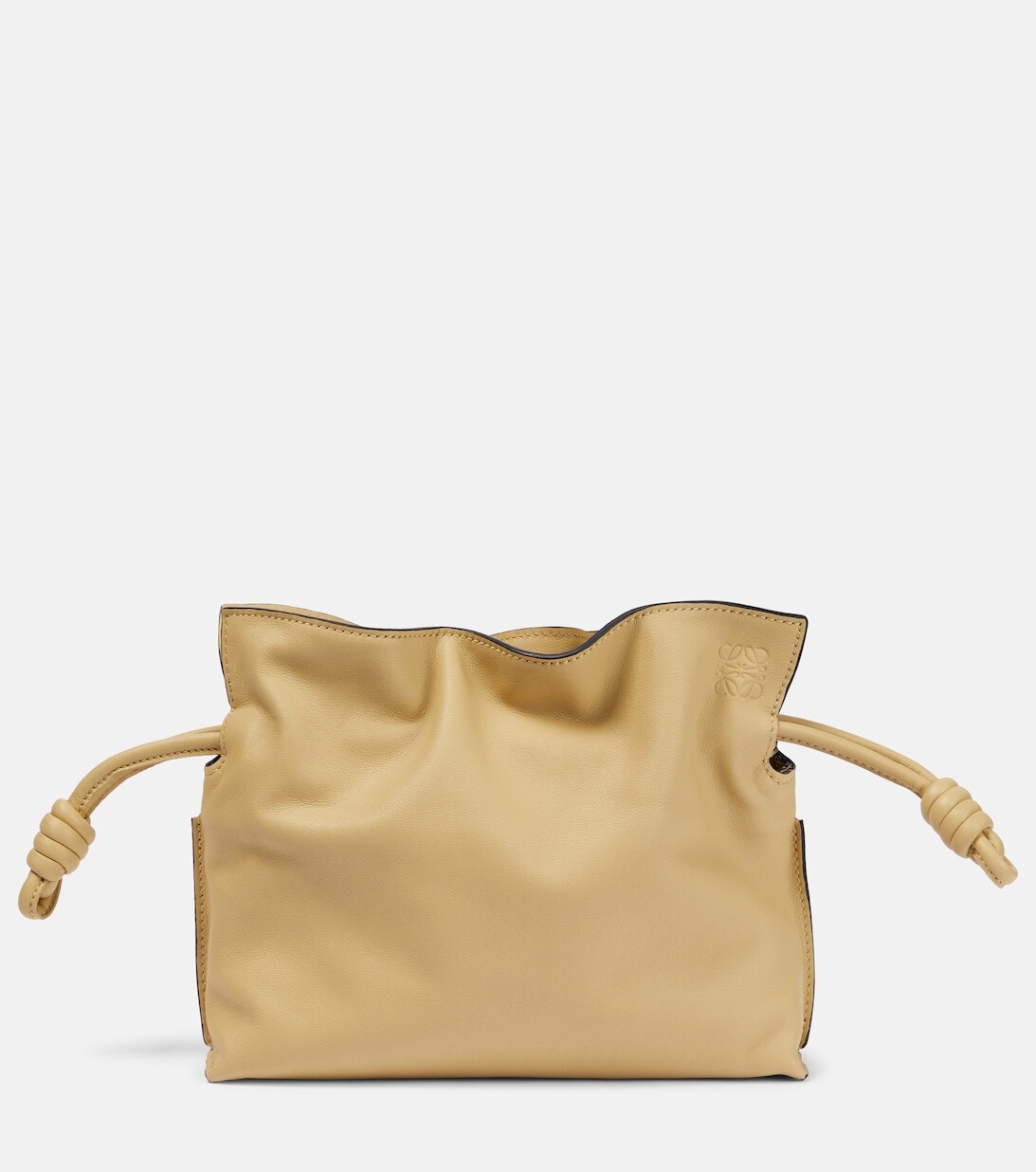 

Кожаный клатч Flamenco Mini Loewe, желтый