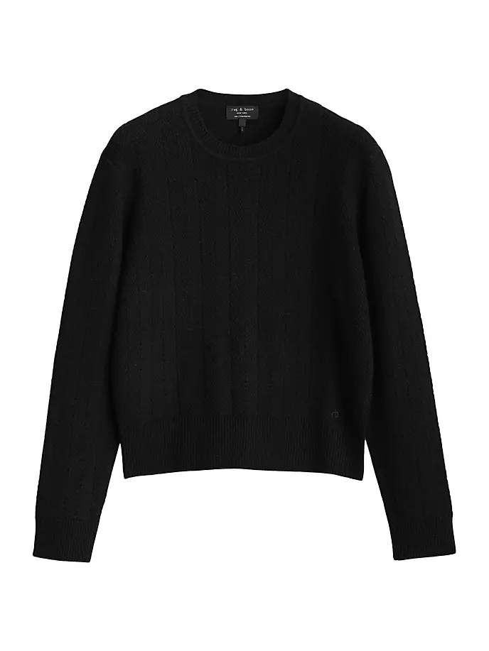 

Кашемировый свитер с узором «елочка» Durham Rag & Bone, черный