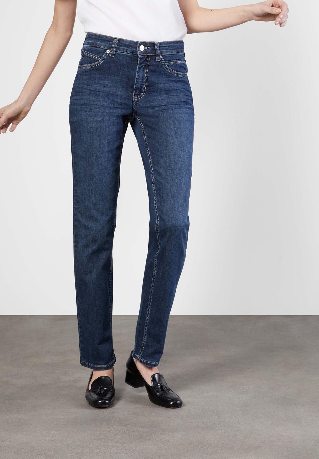 Джинсы прямого кроя MAC Jeans, синий джинсы прямого кроя mac jeans черный